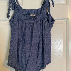 a.n.a Blue Textured Camisole